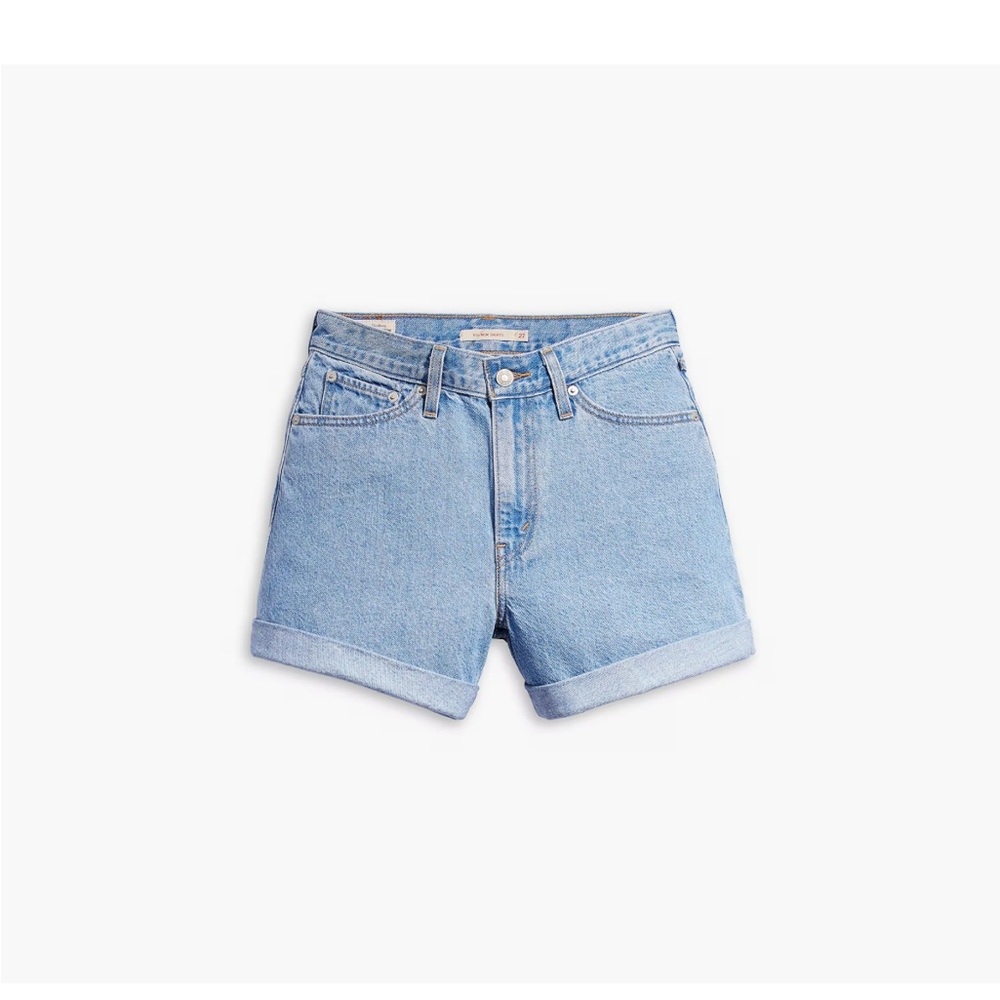 Levi’s Women’s Mid-Length Rolled Light Wash Jean Shorts